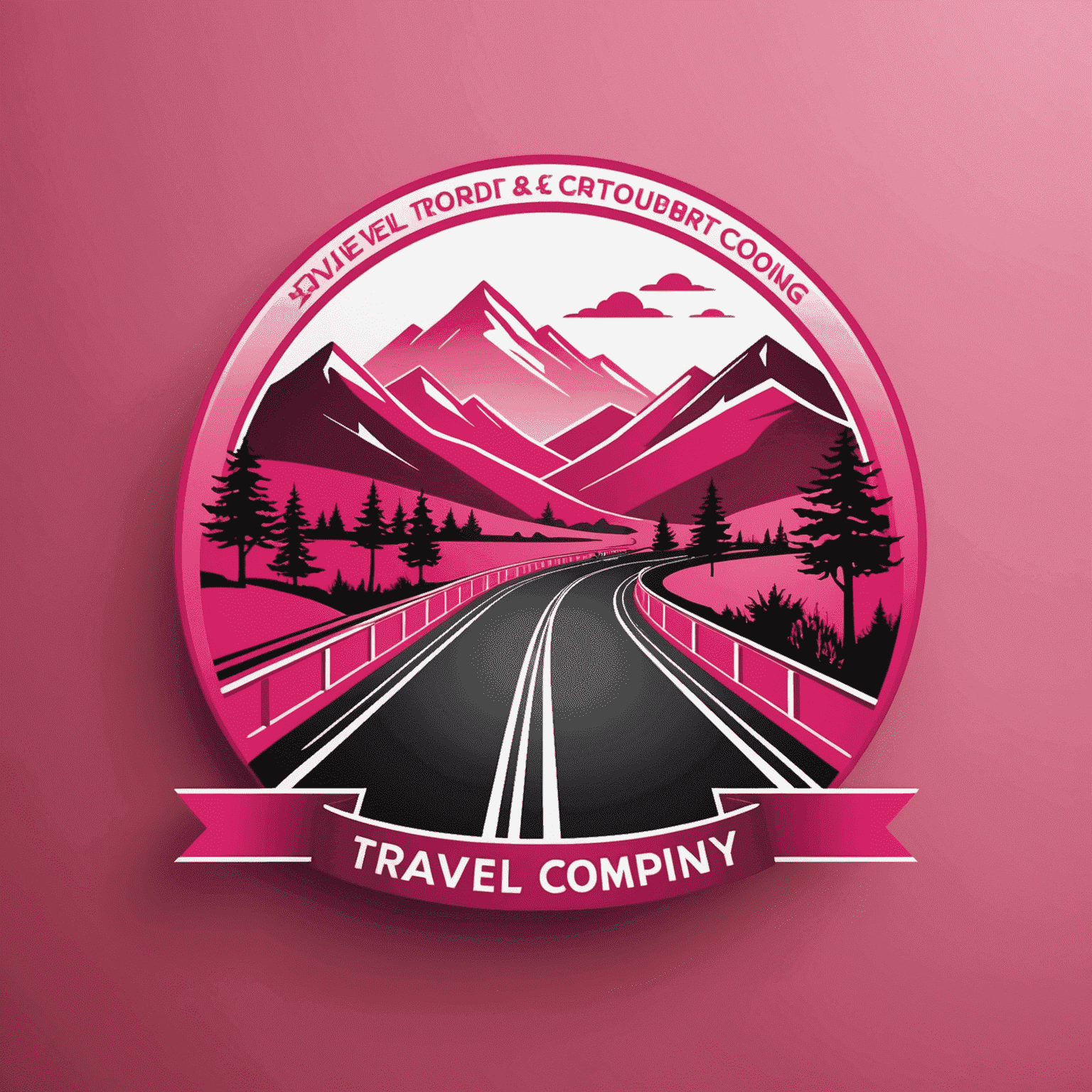 Travel Road company logo in red and pink colors