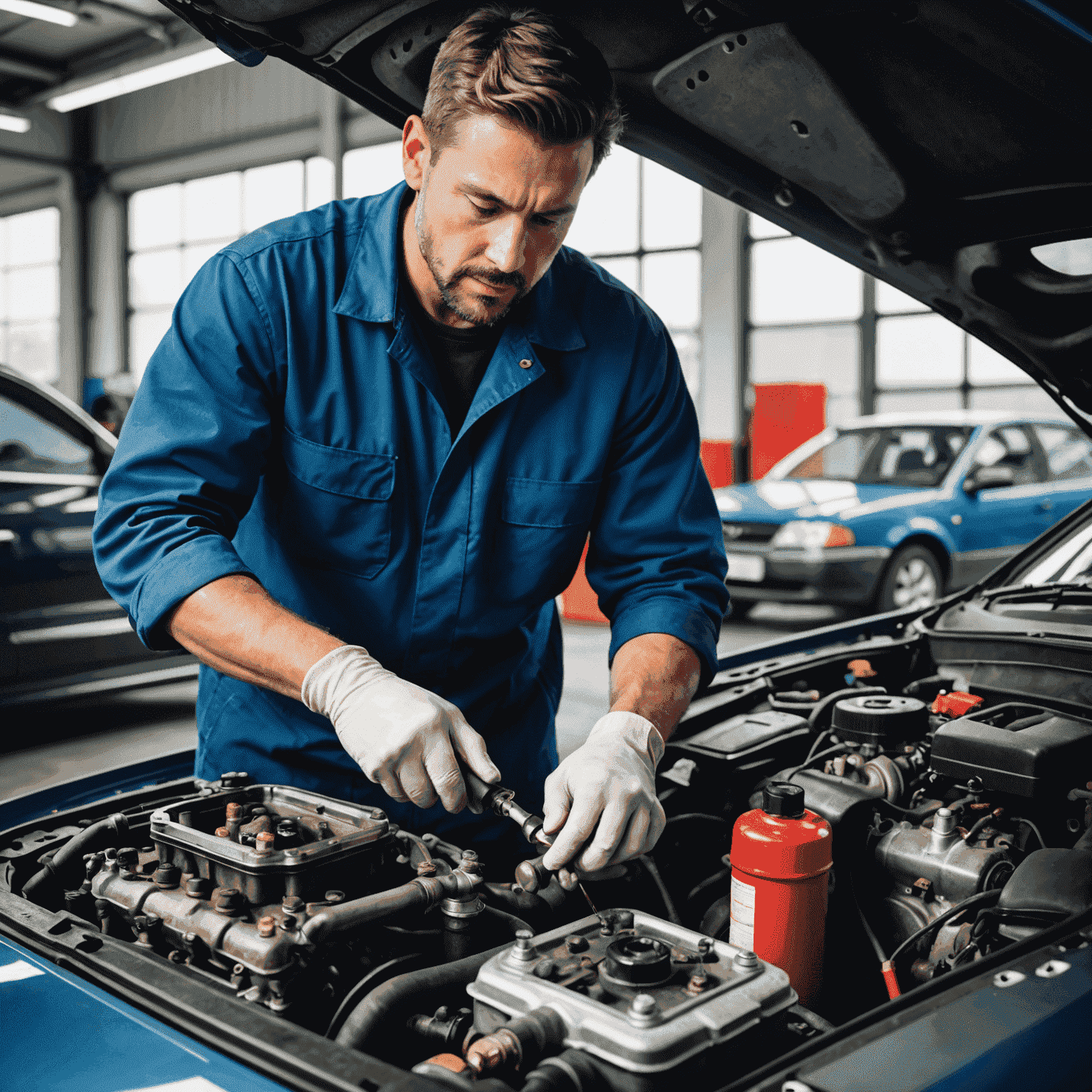 A mechanic changing the oil in a car engine, ensuring the vehicle is properly maintained for optimal performance during travel adventures.